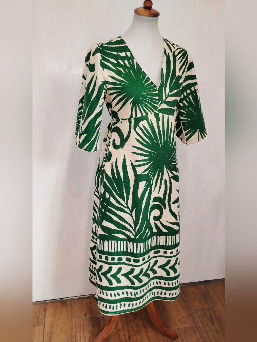 EMPIRE STYLE TROPICAL LINEN DRESS